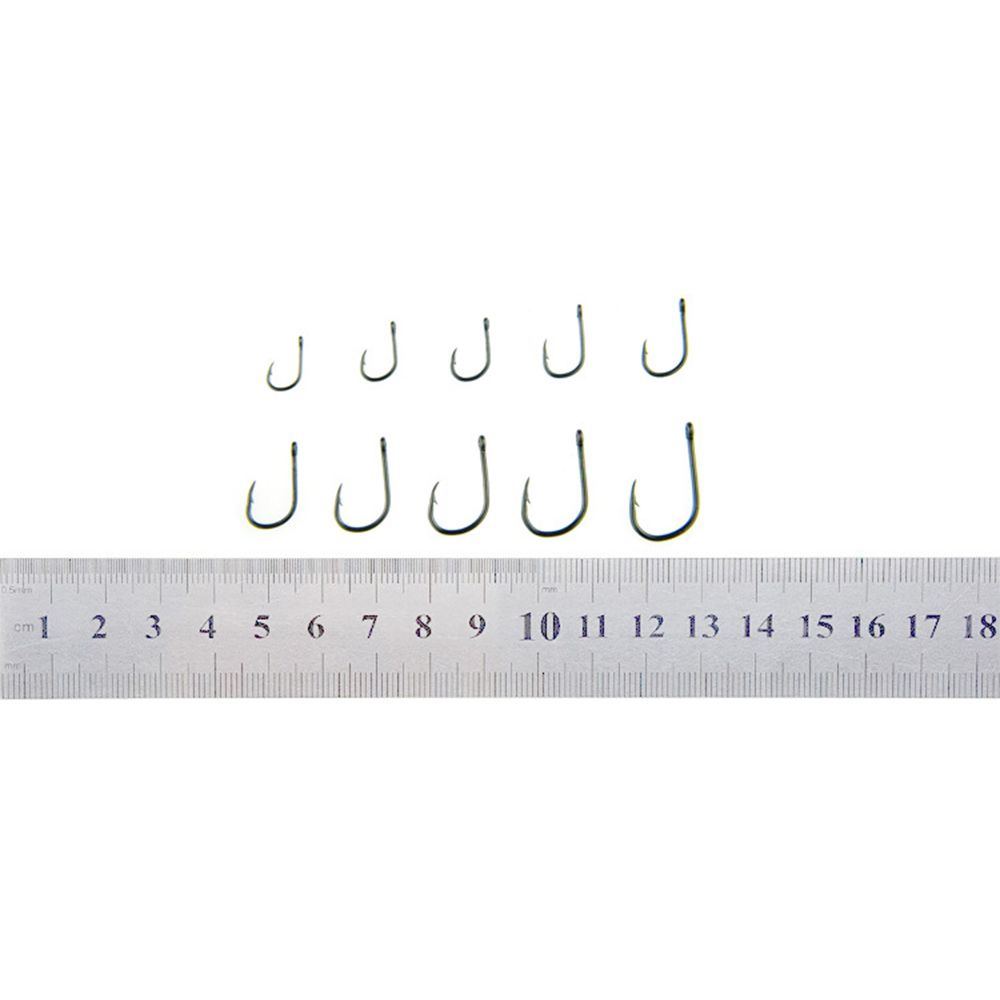 100Pcs 1 Box Sharp 10 Sizes Carbon Steel Fishook Durable Head Fish Bait Fishing Hooks