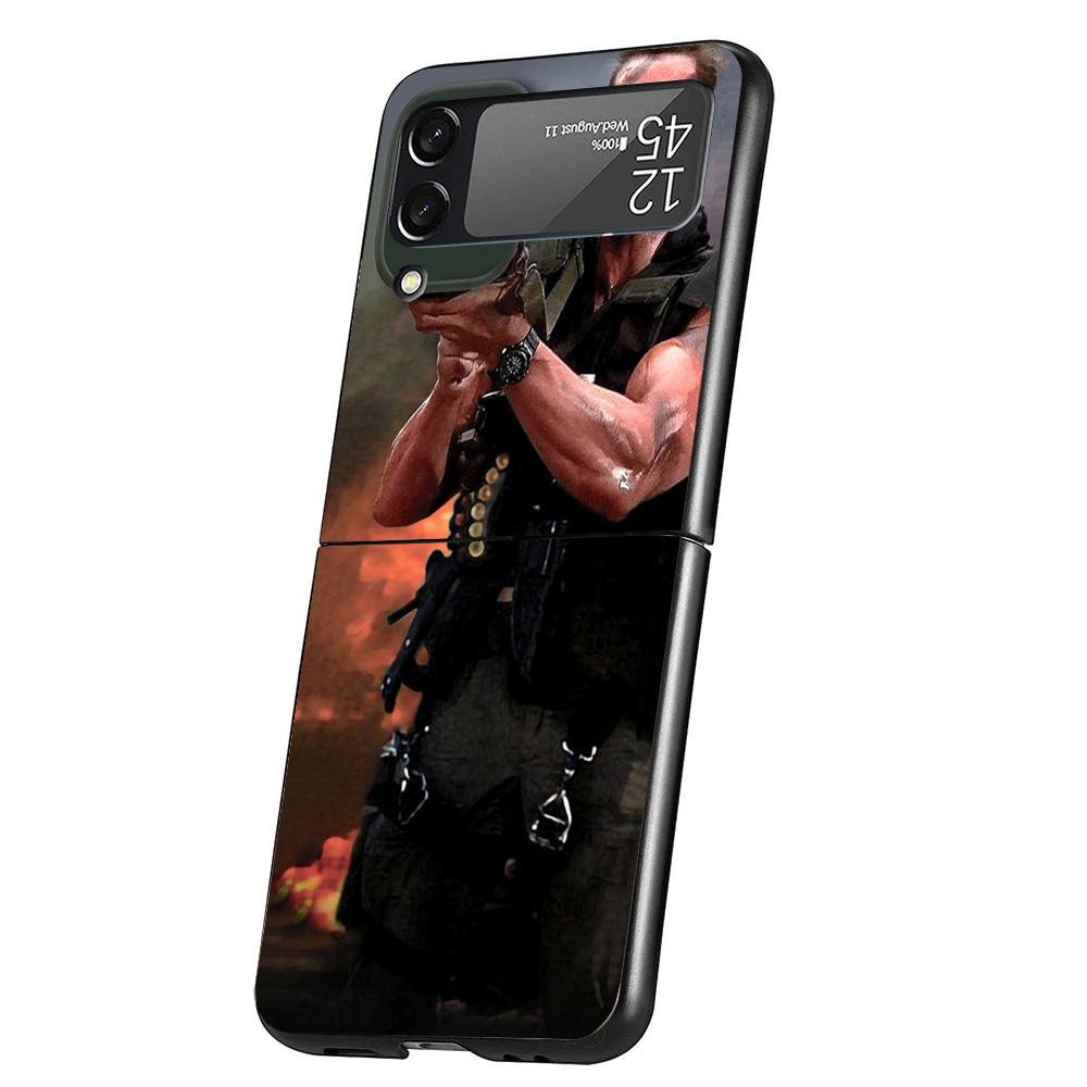 Arnold Schwarzenegger Terminator Cover Phone Case For Samsung Galaxy Z Flip 7 6 5 4 3 5G Flip7 Flip6 Flip5 Flip4 Flip3 Black Fun