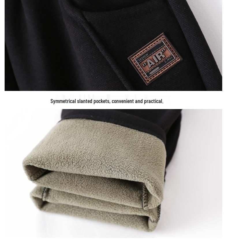 Mom's Thick Fleece Wool Pants for Winter & Middle-Aged Comfort