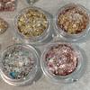 Dreamy Ice Crystal Opal Brocade Nail Art Powder with Gold Foil