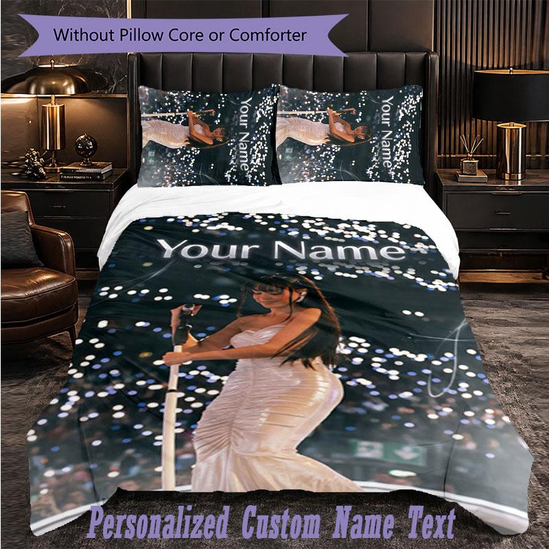 Personalized 3Pcs Bedding SetAyliva Custom Text Duvet Cover Pillowcase Set Bedroom Gift