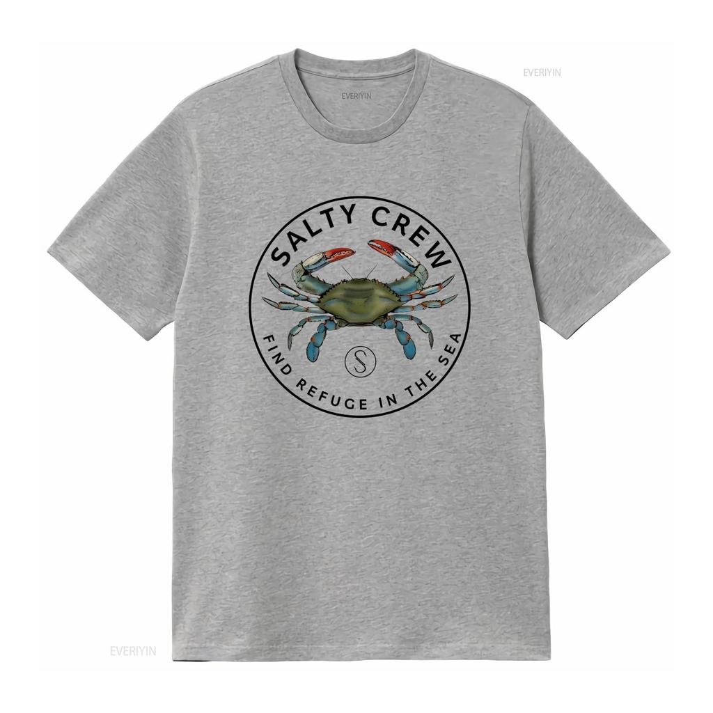 Salty Crew Blue Crabber T Shirt Find Refuge in The Sea Design Vintage Washed Streetwear Fashion Designer Clothes