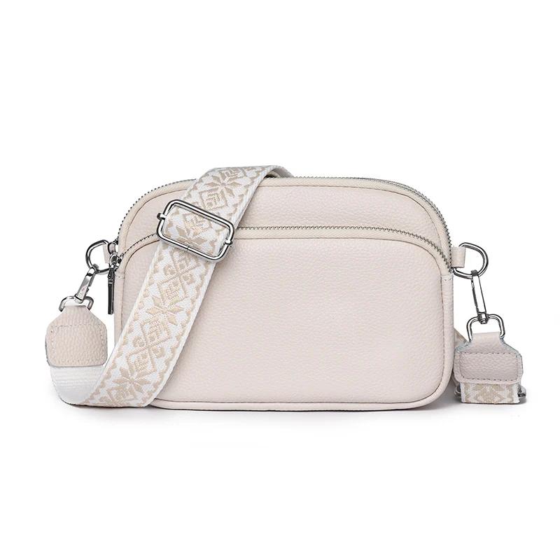 New high-quality genuine leather women's crossbody bags  shoulder luxury  solid color  cowhide  feminine messenger tote bag