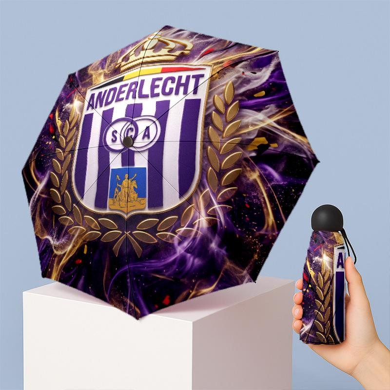 Anderlecht FC Mini 5 Fold Pocket Umbrella Compact Lightweight Anti UV Rain Sun Protection Umbrella Portable Travel Umbrella