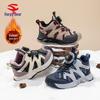 HOBIBEAR Boys' Winter Sports Shoes - Velvet Lined, Two-Layer, Cold-Resistant with Button Closure