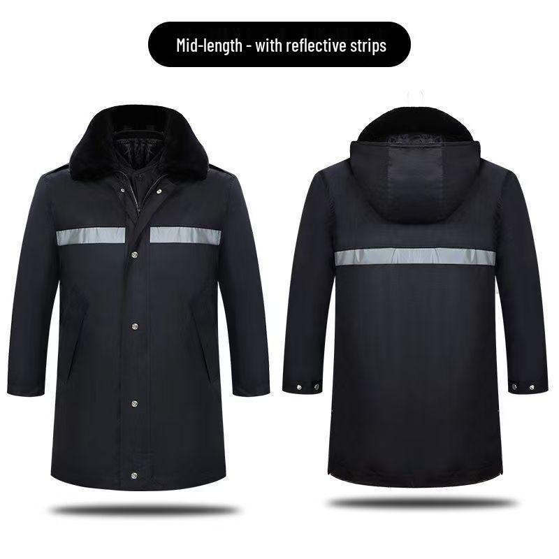 Autumn & Winter Windproof Waterproof Multi-functional Security Guard Coat with Cotton Insulation