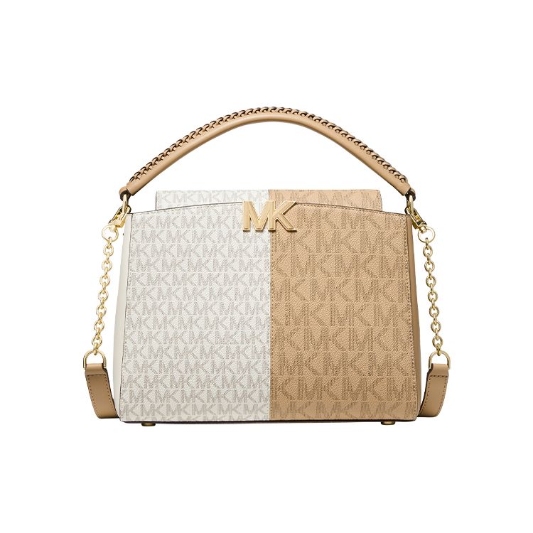 

Michael Kors Mk Karlie Classic Monogram Print Tote Crossbody Bag Metal Logo Chain Design Shoulder Bag Medium Women bags 30S2GCDS2I-170 Basic Set (Bag+Dust Bag)