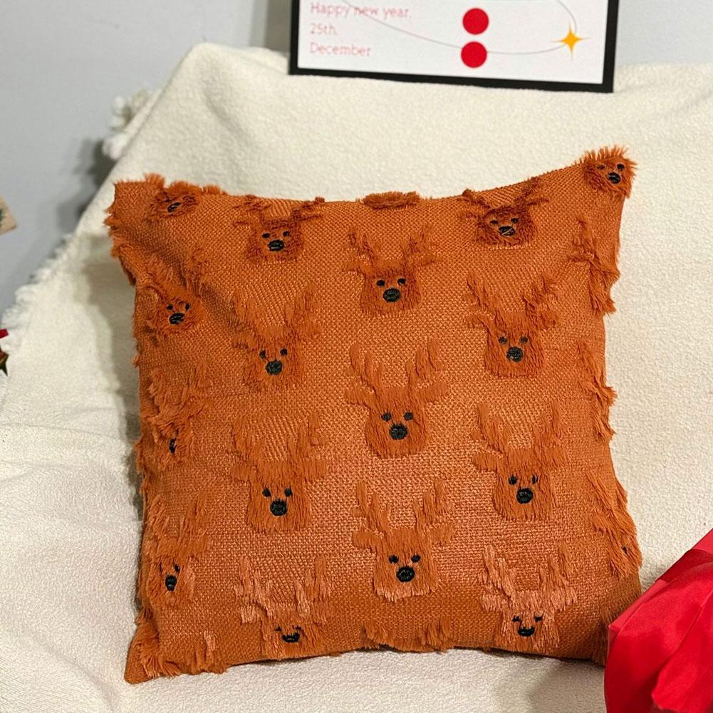 Merry Christmas Decorative Pillowcase 45x45cm Soft Plush Couch Cushion Case Car Bedroom Cushion Cover Christmas Pillowslip Home