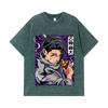 275 GSM Washed T-shirts 100% Cotton Jujutsu Kaisen V53 Yuta Print Unisex Heavy Cotton T Shirt