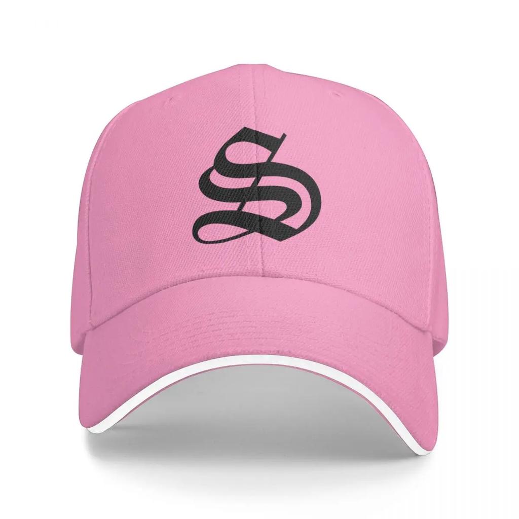 S  Old English Initial Black Letter  Baseball Cap Sun Hat Male  Thermal Visor Hat Beach Ladies Mens