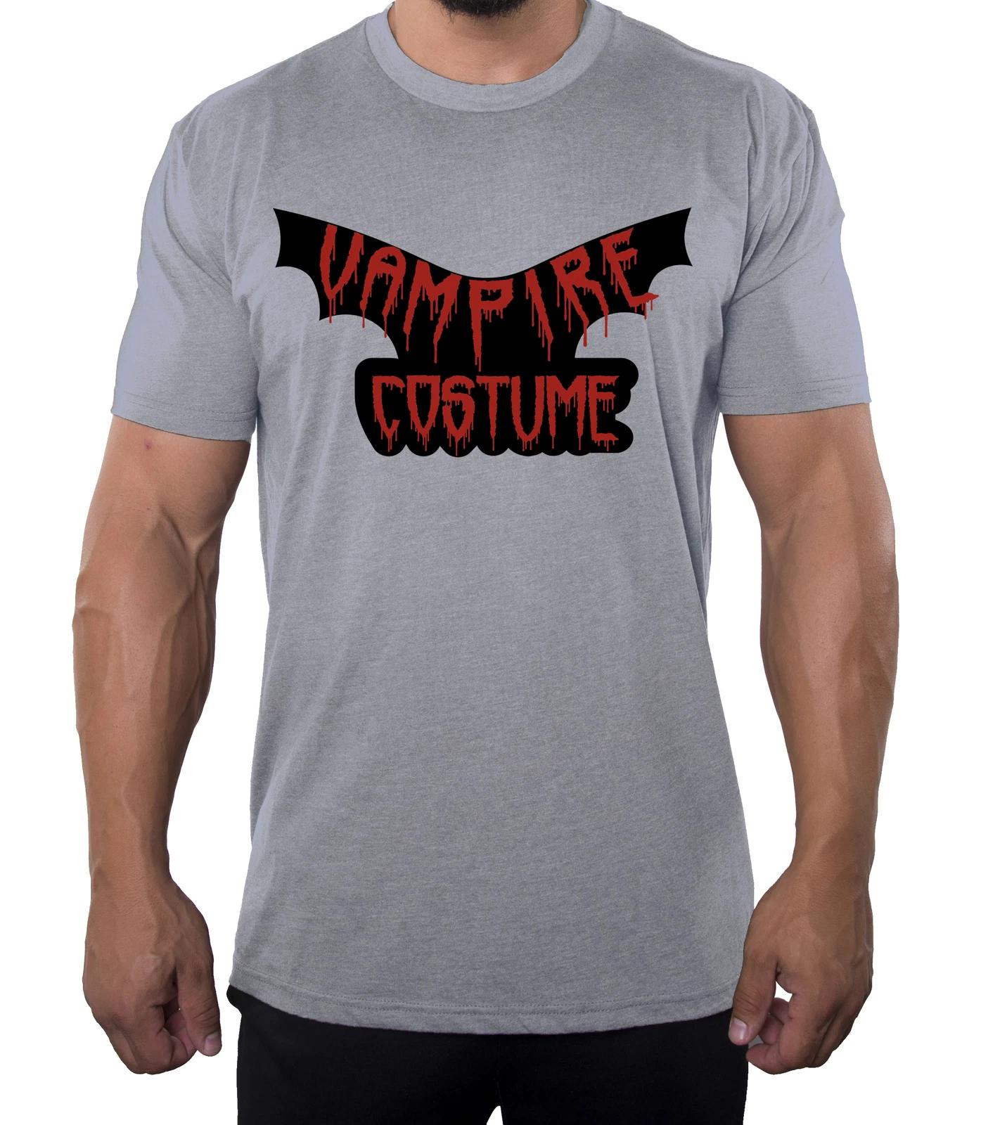 Vampire Costume TexT-Shirt, Men s Graphic Tees, Funny Halloween Men s Shirts! L