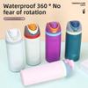 304 stainless steel water bottle - Large capacity portable bouncing insulated cup - Handheld double drinking straw cup