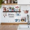 Watercolor Kitchen Utensils Spice Jars Wall Stickers for Kitchen Dining Room Home Background Decoration