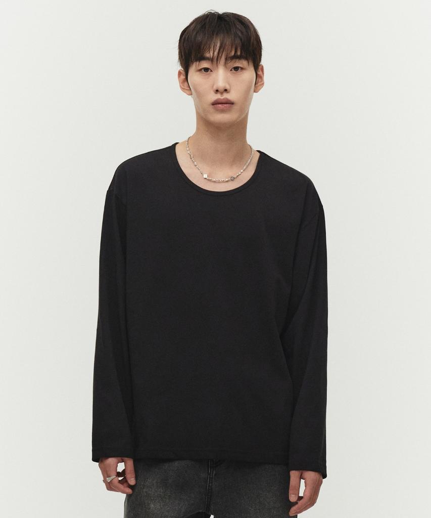 MINAV 2-Pack Pure Cotton U-Neck Long Sleeve T-Shirt