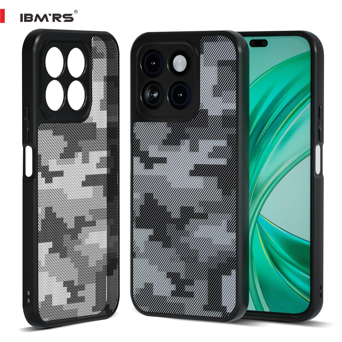 

(Comes with wrist strap)IBMRS for Honor X8B Phone Case, Non-Yellowing Shockproof Phone Cover, Anti-Scratch Clear Back (Clear Black Camo)