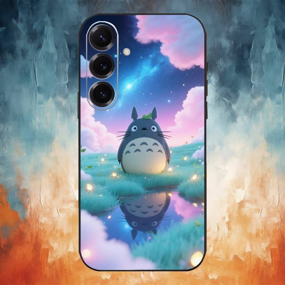 H- Anime Cute Totoroes Phone Case For Samsung Galaxy A73,A72,A71,A70,A53,A52,A51,Others Soft Black Cover