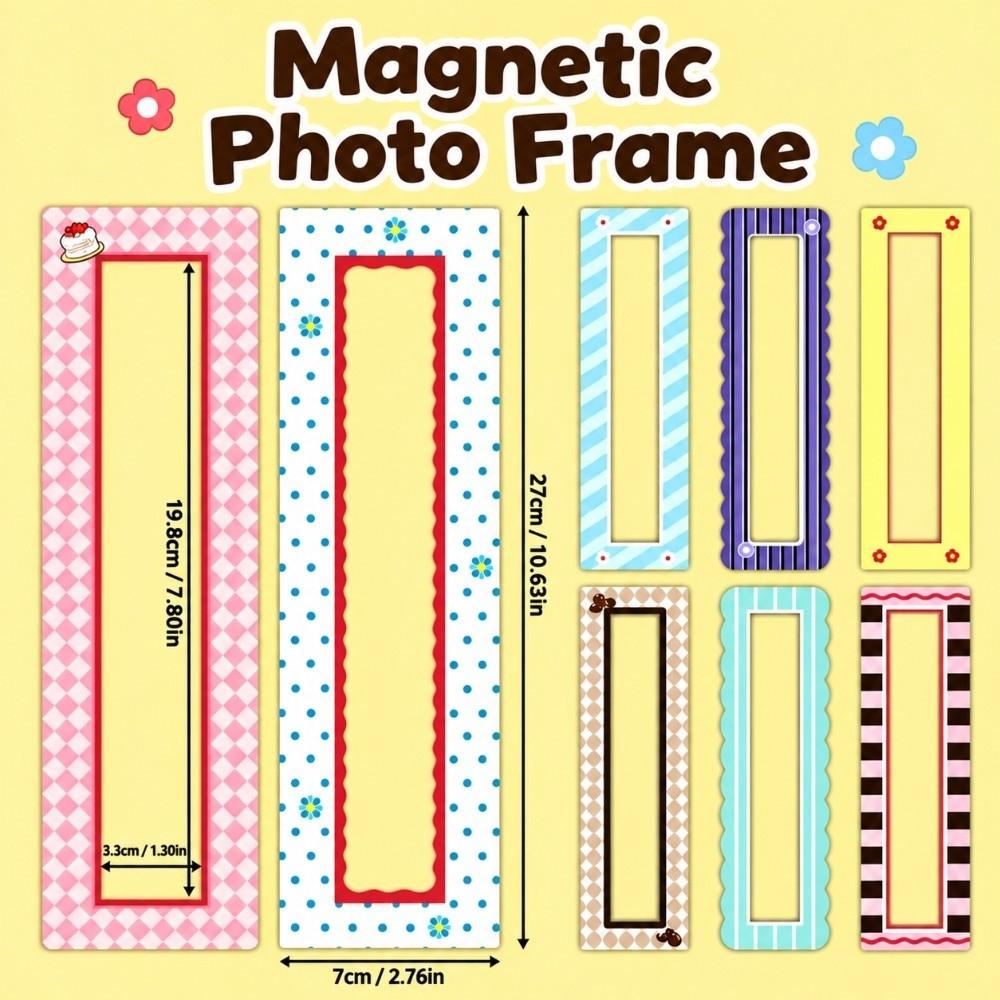 Clear Display Window Magnetic Photo Frame Full Magnetic Backing Desk Picture Holder Office