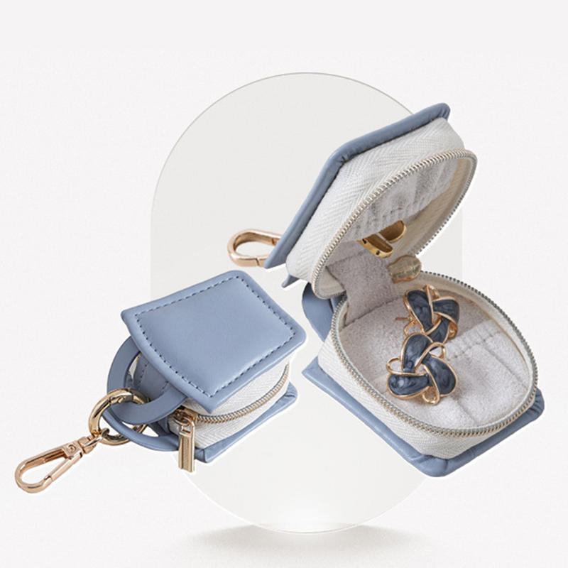 Portable Mini PU Jewelry Box Minimalist Gifts Jewelry Storage Case Keychain Travel Bag Pendant Bag Accessories
