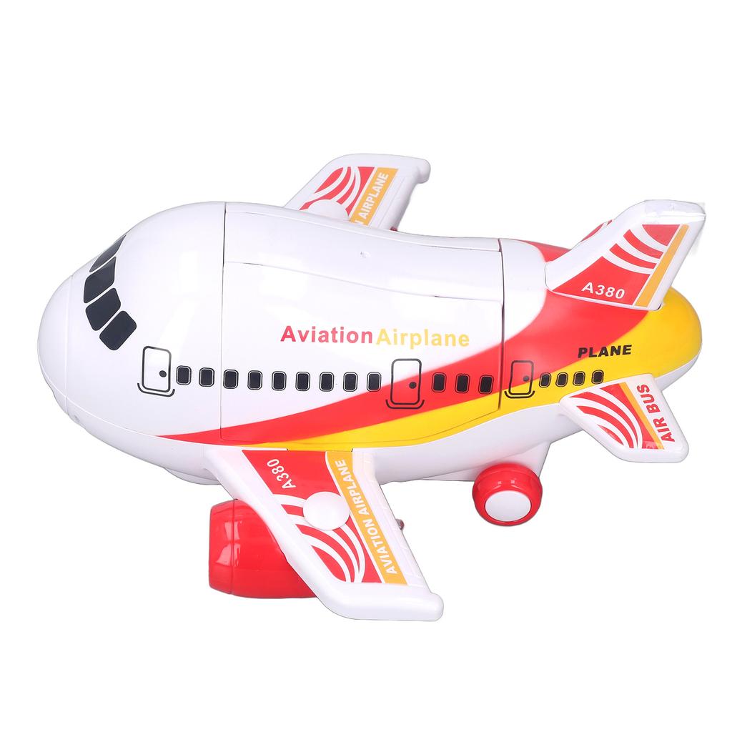 Kids Electric Airplane Toy Lights Music Openable Door High Simulated Aircraft Model with Water Mist Spray