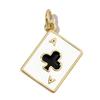 3pcs 18k Gold Plated Charm Heart/Horseshoe/Dices Poker Card Pendants with Cubic Zirconia Necklace Earrings Components