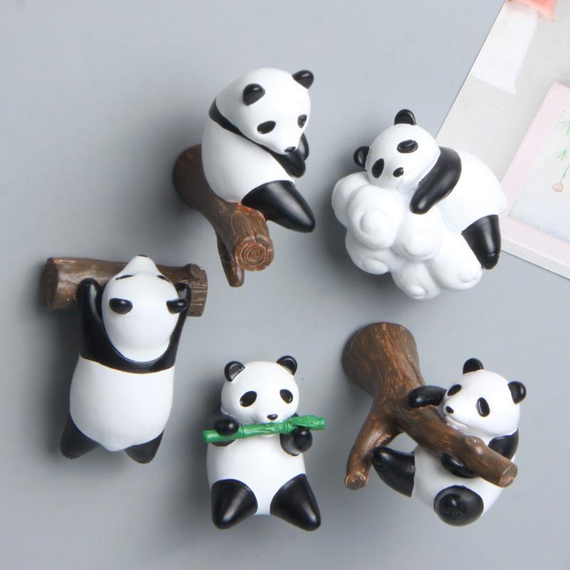 5 Cute Panda Bamboo Tree Branch Creative Three-dimensional Magnetic Clasp Fridge Magnets, Magnetic Stickers and Phone Case Materials