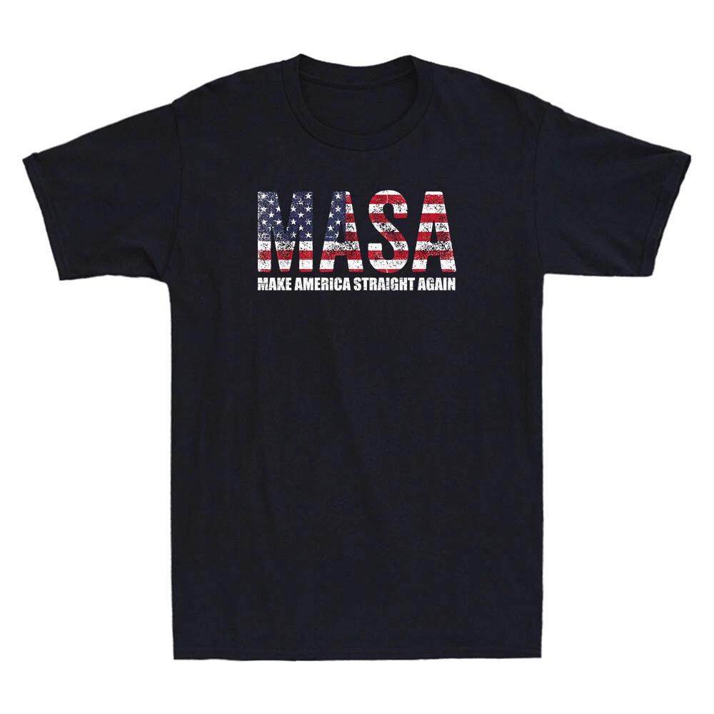 Make America Straight Again Political Funny Sarcastic Quote Retro Men s T-Shirt L