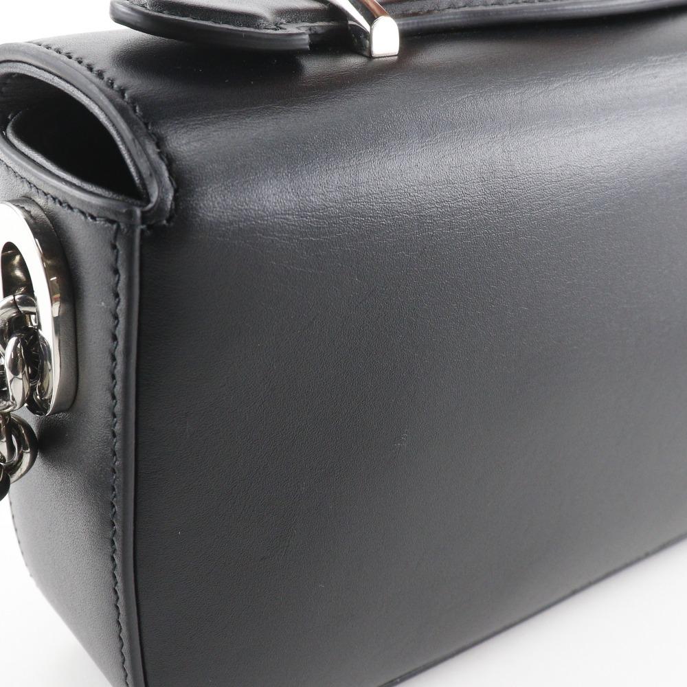 GUCCI Petit GG Shoulder Bag 739722 Double G 2WAY black leather Women Used