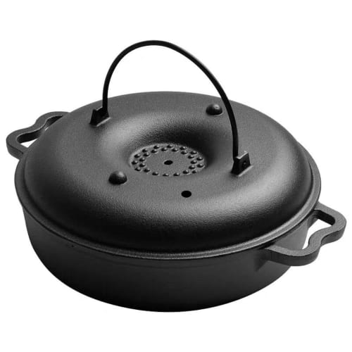 Takagi Metal Industry Co., Ltd. Cast Iron Pot with Handle, Ideal for Baking Sweet Potatoes, Corn, Chestnuts, etc., Compatible with IH 200V and Gas Sto