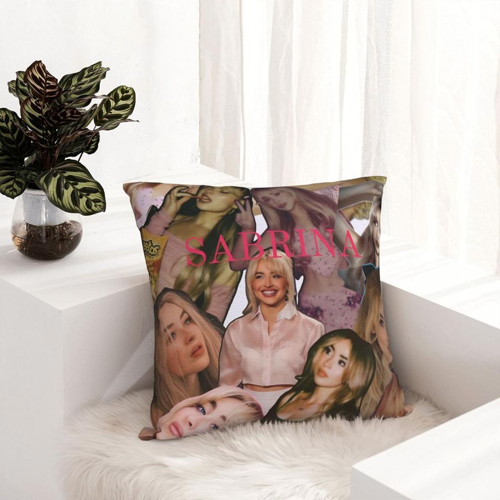 Sabrina Carpenter American Singer Pillow Cover Cushion Cover Square Pillow Case Vintage Pillowcases For Sofa Bedroom Home Decor