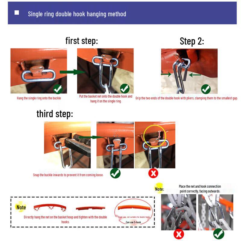 Yishunda Durable Steel Chain Basketball Net