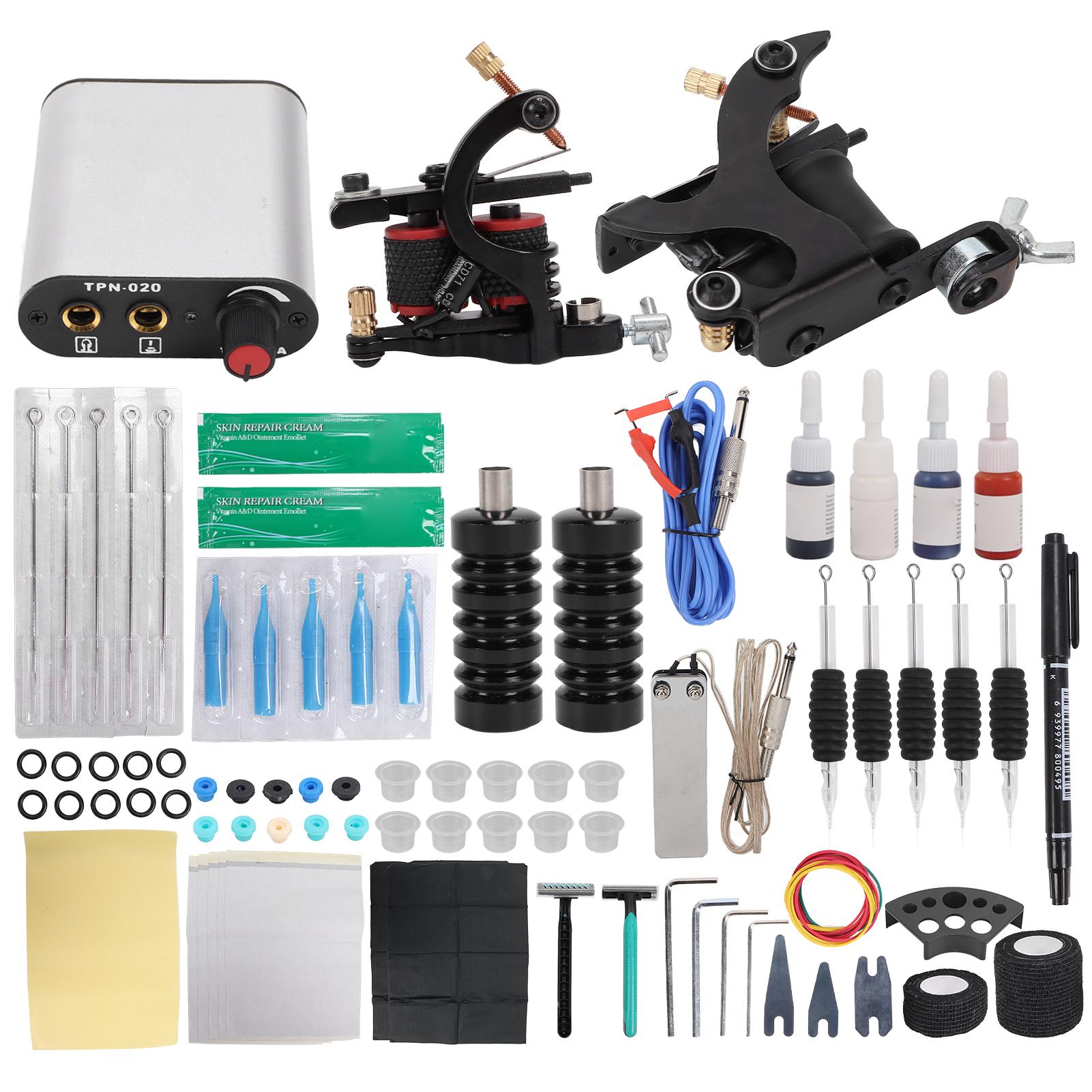 

Полный комплект для тату-машинки Shader Liner Катушка для тату-машинки Блок питания для тату-машинки Набор переводной бумаги EU PLUG