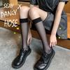 Female Summer Thin Fashionable New Transparent Preppy Calf Socks