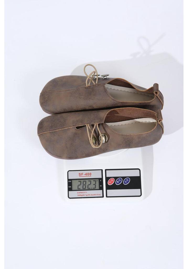 2024 Summer Women's Soft Leather Slip-On Flats - Round Toe, Low-Cut, Plus Size Available