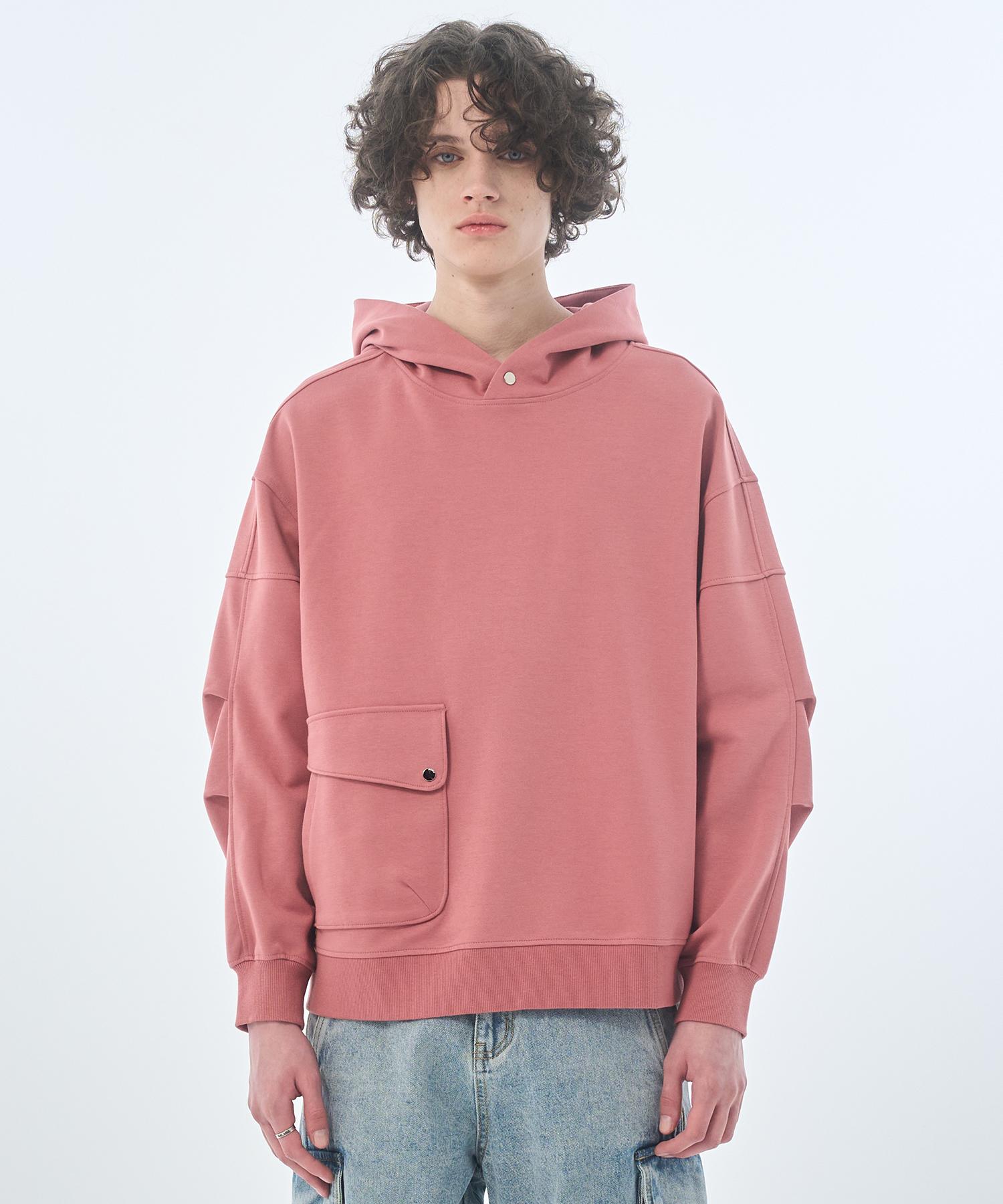 Zensai Oversized Fishtail Hoodie Pink L