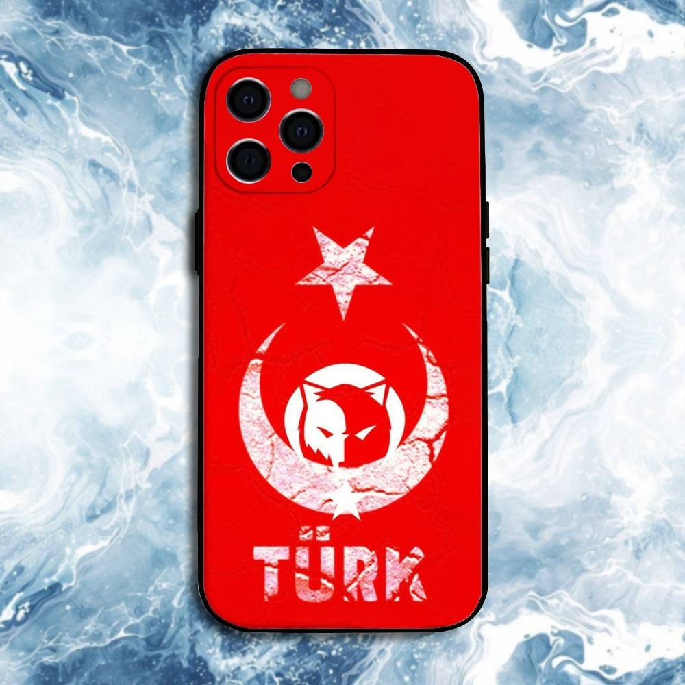 Чехол для телефона Turk Wolf Turkey Flag для iPhone 17, 16, 15, 14, 13, 12, 11 Plus, Pro Max, Мягкий силиконовый черный чехол iPhone14