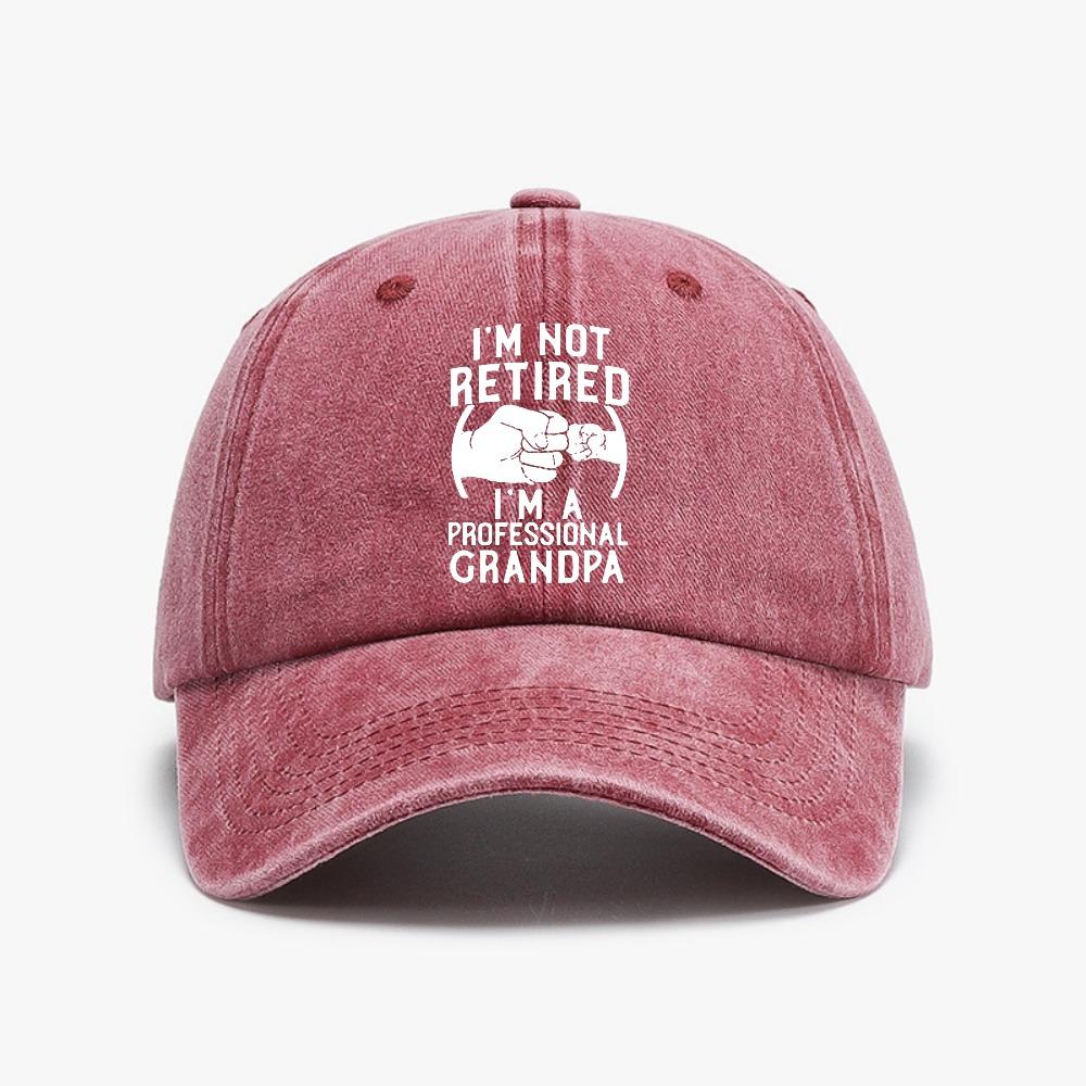 Im Not Retired Im A Professional Grandpa Funny Baseball Cap Vintage Washed Denim Hat Summer Adjustable Snapback Hats