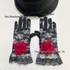 Vintage Gothic Black Lace Rose Gloves for Women - Dress, Photography, and Performance Accessories