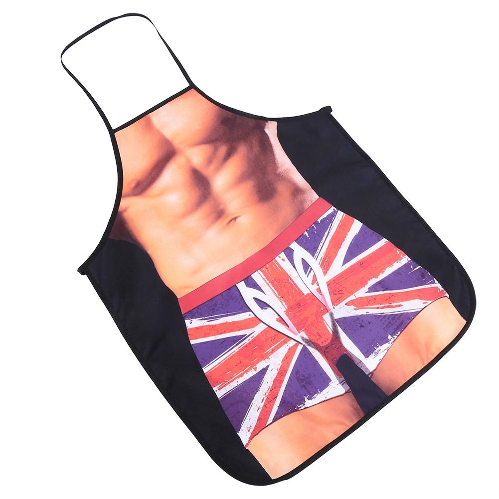3D Funny Cooking Apron Sexy Man Woman Apron Waterproof Apron (Muscle Man)