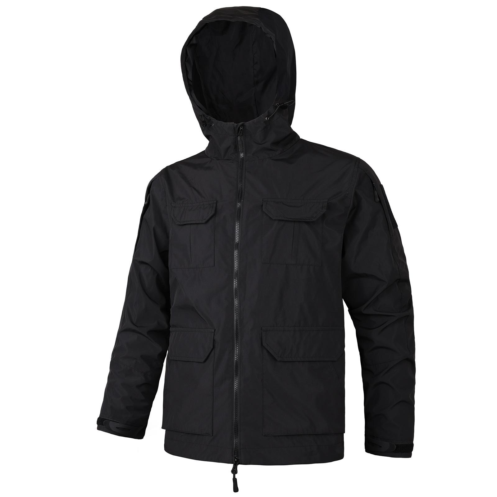 

Multi-pocket Jacket Solid Color Hooded Jacket Men s Jacket Handsome Casual Hooded Jacket 4XL