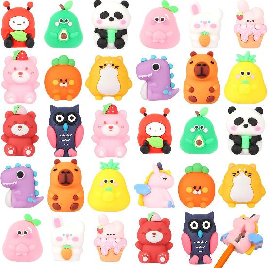 30 PCS Cute Pencil Sharpener for Kids Handheld Pencil Sharpener Bulk Kawaii Manual Pencil Sharpeners Kids Pencil Sharpeners for School Office Home 30