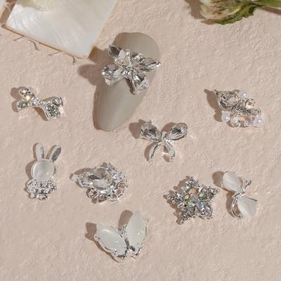 20Pcs Nail Ornaments Creative Shape Fade-Resistant Alloy Unique Butterfly Nail Charms Shiny Manicures Decor Birthday Gift