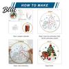 Festive DIY Crafts Christmas Embroidery Kit, Holiday Ornament Craft Xmas Tree Gift Box Pattern, Creative Hobbies Needlework Sewing Kit for Adults