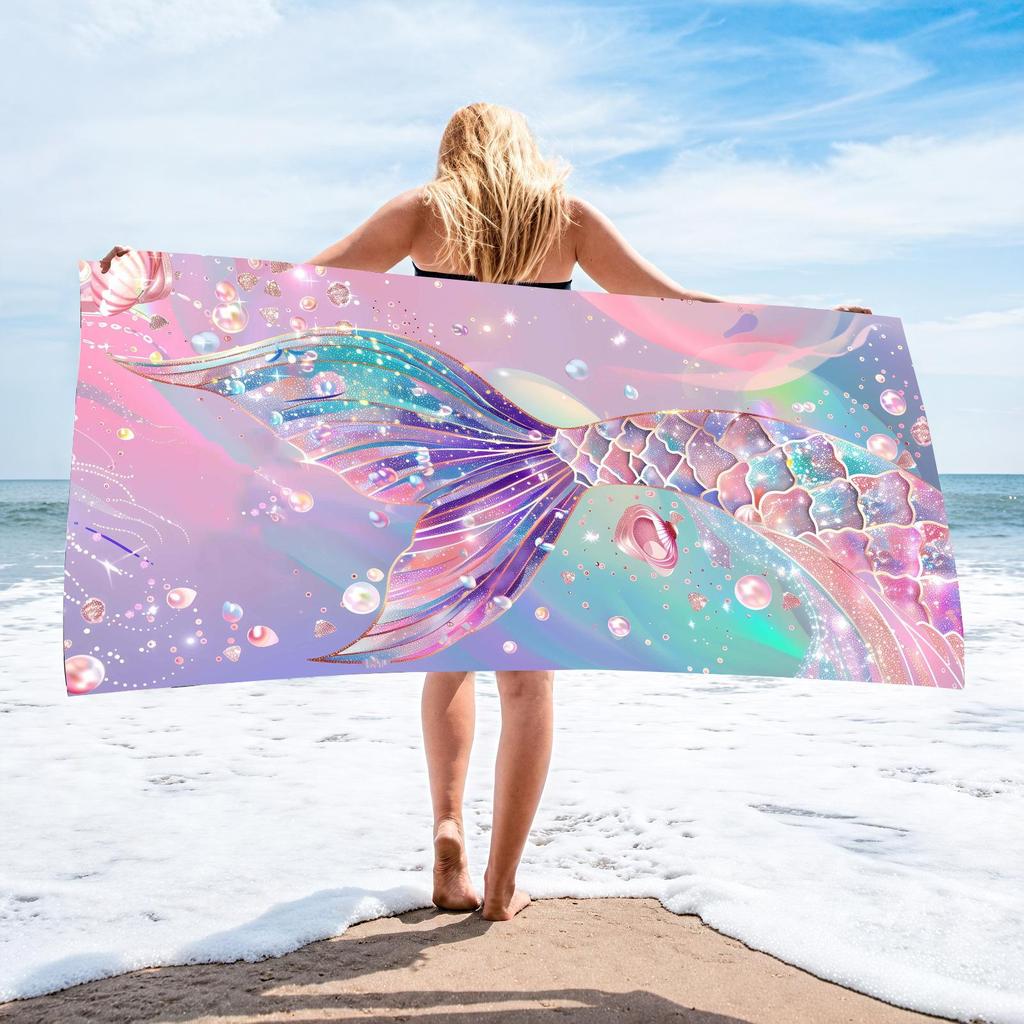 Active Beach Towel 70 * 140 Collection, Microfiber Printed Beach Towel, Absorbent Towel 70 * 140cm 230g