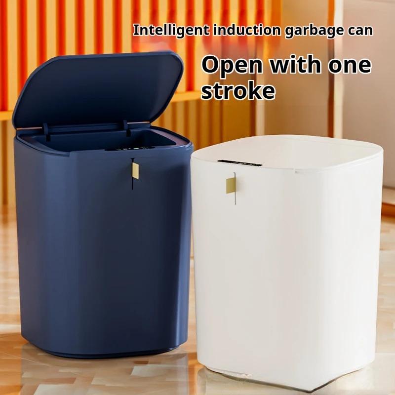 Light Energy Trash Can Smart Sensor Garbage Storage Box Kitchen 20L Capacity Auto Paper Basket Bathroom Waste Tissue Collect Box