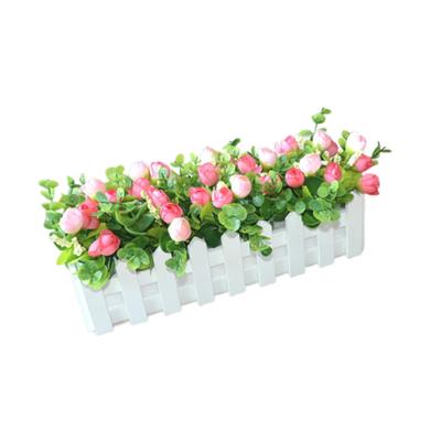 Artificial Flower Plant Desktop Ornament Decorative Lifelike Arrangement Fake Plant for Room Window Indoor Wedding Decoration