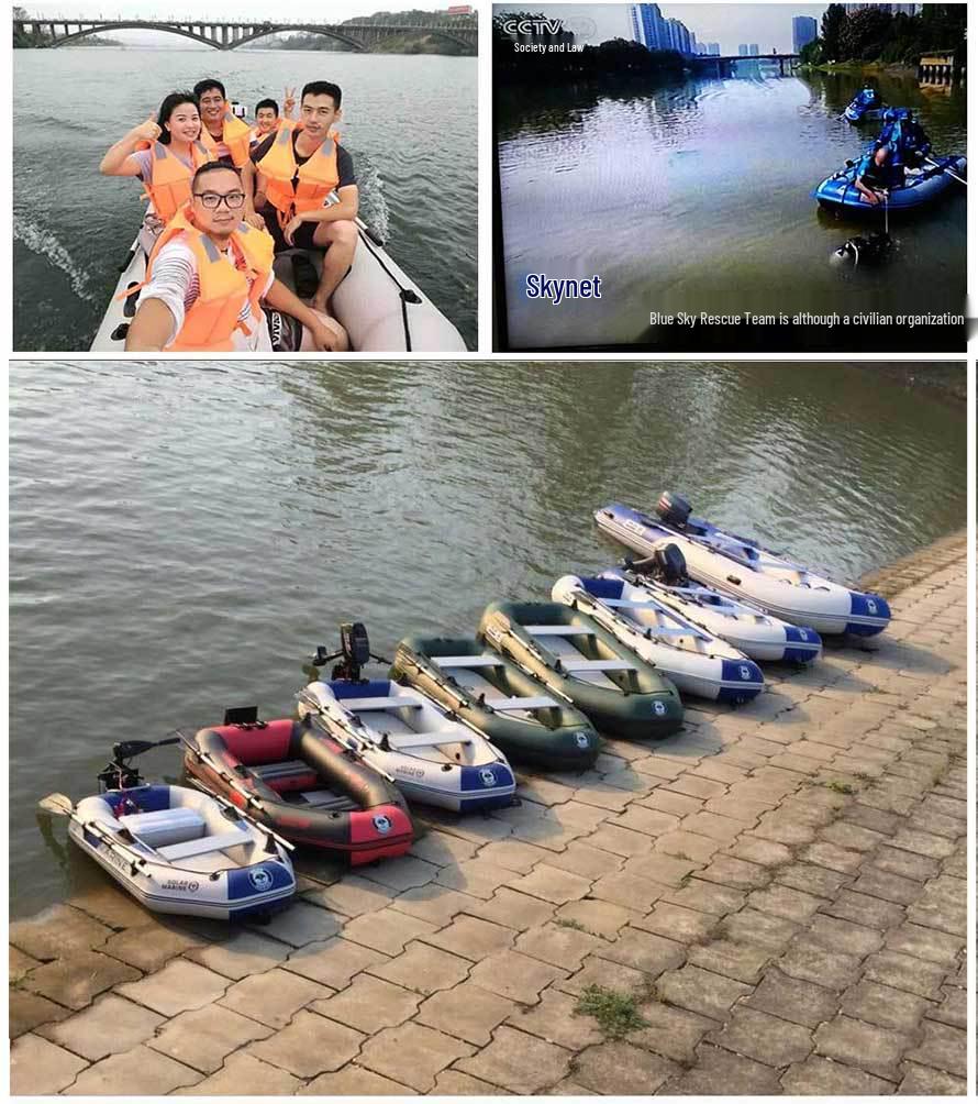 Durable Speedy Inflatable Fishing Dinghy - Hard Bottom, Stand-Up Kayak, Folding Raft With Air Cushion