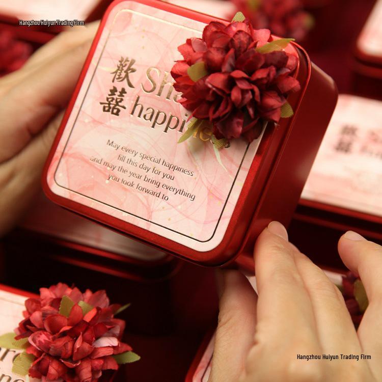 2025 Fold-Free Wedding Engagement Candy Tin Box
