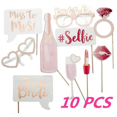 10Pcs Hen Party Photo Booth Prop Team Bride To Be Photobooth Wedding Decoration Bridal Shower Bachelorette Party Supplie