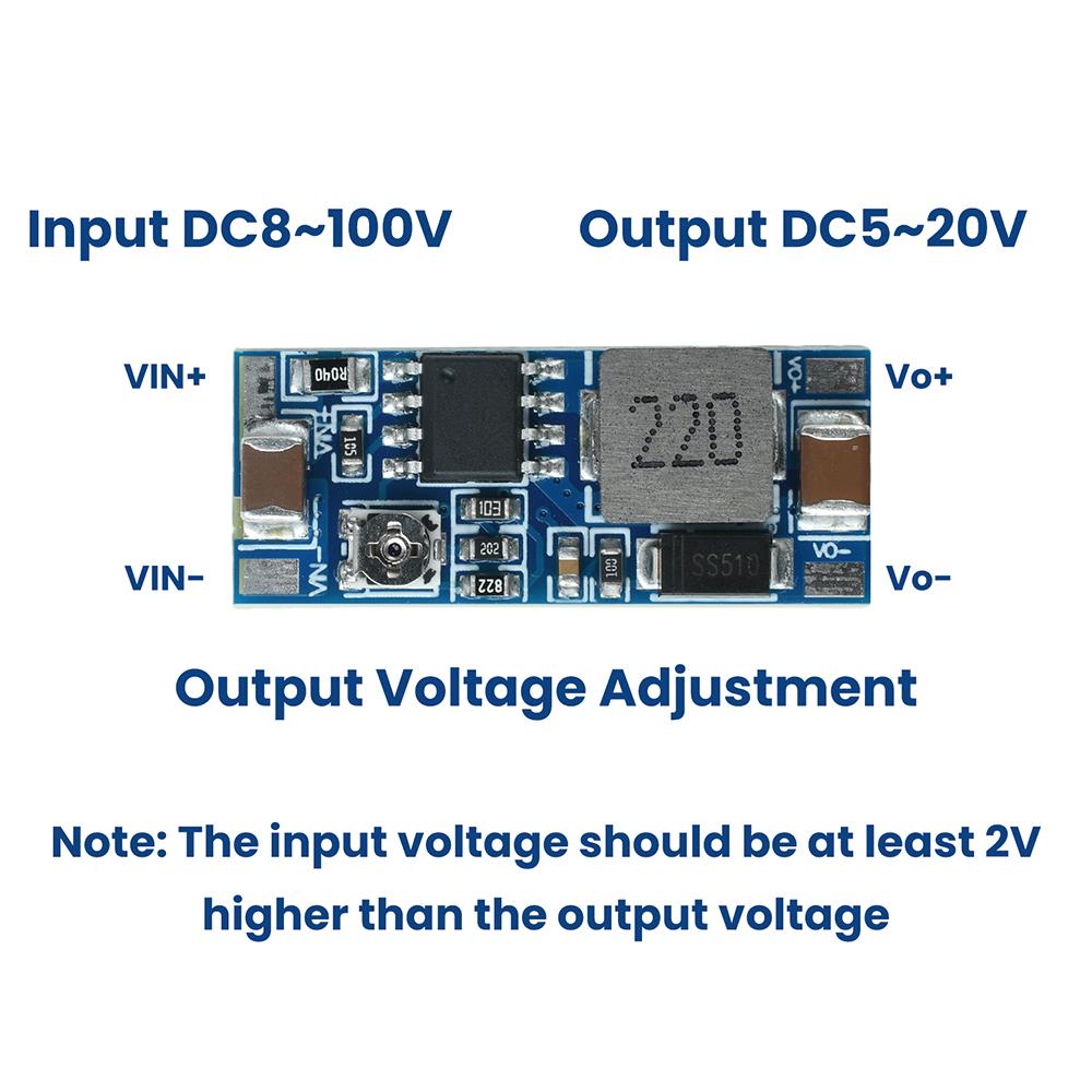 Ultra-Small Mini DC-DC Step Down Buck Power Module 8-100V Input To 5-20V Output Adjustable 2A Voltage Regulator Buck Converter