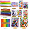 International Kindergarten DIY Kit: Chenille Stems, Pompoms & Non-Woven Fabric for Handmade Art Projects